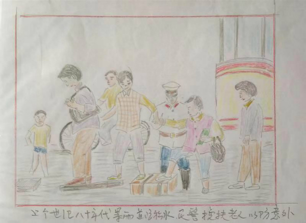八旬热心老伯深情绘就七十年交警发展 “绿灯侠”上门探望