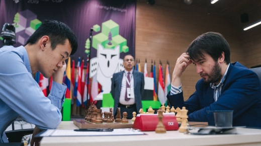 国际象棋世界杯决赛首局 中国丁立人后走弈和