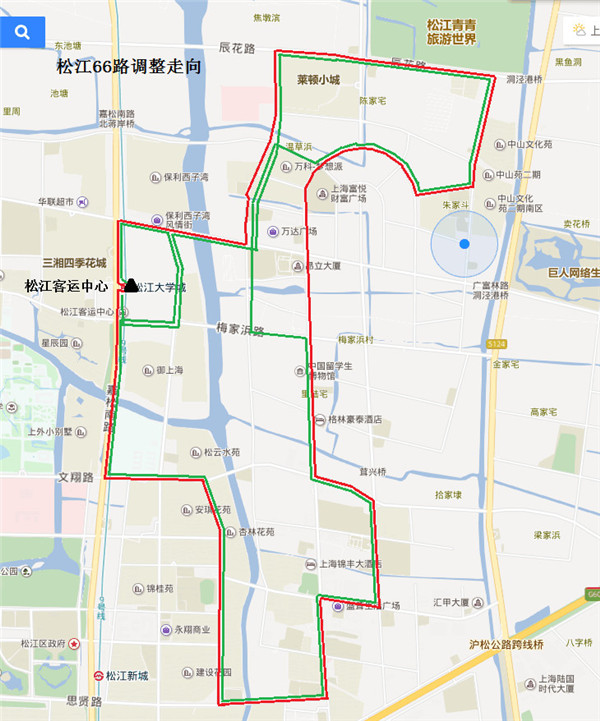 配合施工,5月22日起松江7路松江66路将绕改道