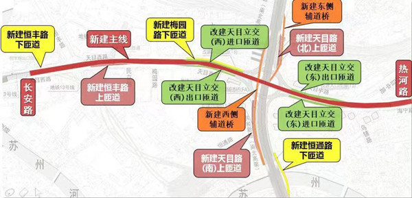 北横通道天目路立交主线施工正式启动全线21公里均为高架段